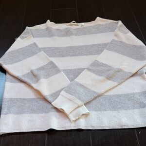 Cyrus Gray and Cream Striped Sweater